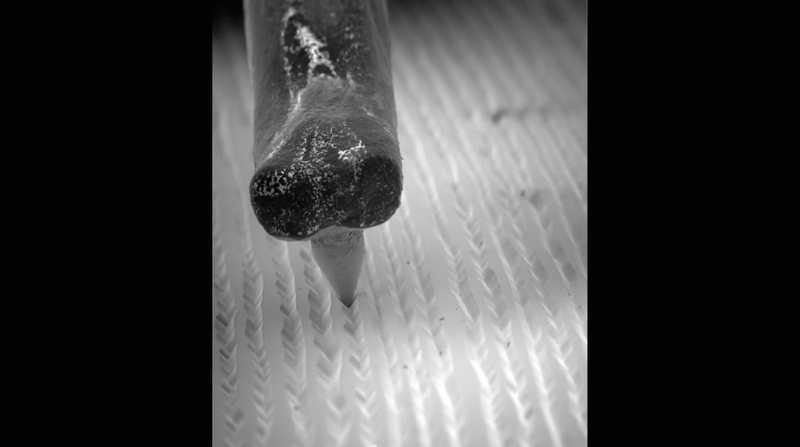 Electron Microscope Video of Record Spinning