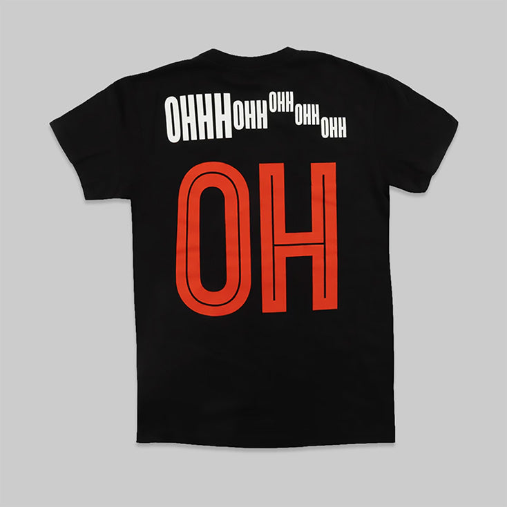 Black t-shirt with red and white text that says "OHHH OHH OHH OHH OHH OH"