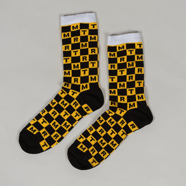 Monogrammed Checker Socks
