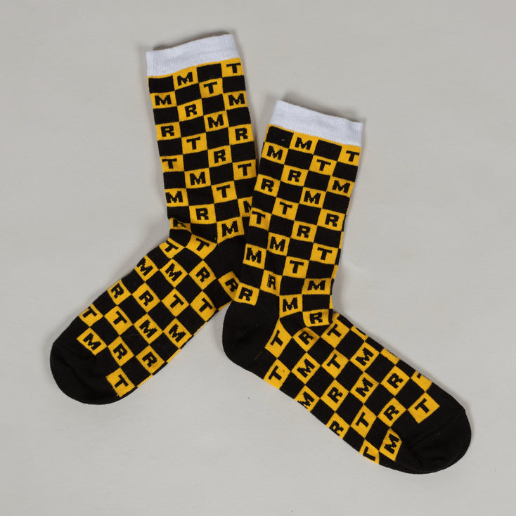 Monogrammed Checker Socks