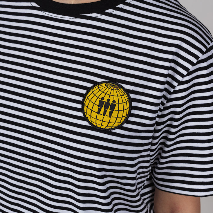 Black and White Striped Crewneck T-Shirt