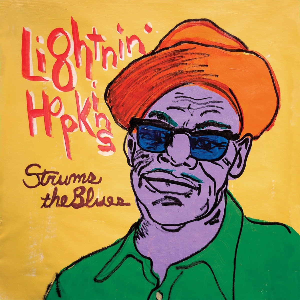 Lightnin' Hopkins Strums The Blues twelve inch vinyl cover