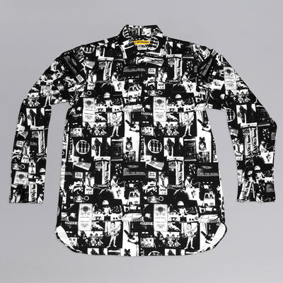 Tabloid Workshirt 
Tabloid Workshirt is a long sleeve button up collar shirt with black & white images of Third Man Records facility